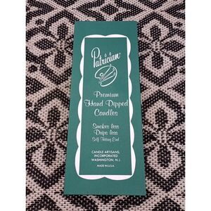 Vintage Patrician Hand Dipped White Candles 12" Smokeless‎ Dripless Box Of 12